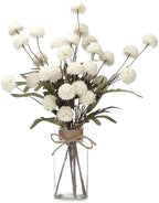 6PCS Mums Artificial Flowers with Vase - Small Silk Fake Flowers Suitable for Vase Bedroom Dining Room Living Rooms Decor Home Table Decor by QUNWREATH