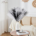 Serwalin 60PCS 17.7" Black White Gray Pampas Grass Decor for Vase Filler - Image 3
