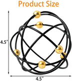 4.5" Modern Geometric Table Decor, Metal Decorative Sphere with Gold Balls - Image 2