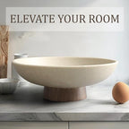 LIN CHUAN Modern Resin Pedestal Bowl – Large Fruit Bowl for Kitchen Counter, Catch All Bowl for Entryway Table, Stylish Key Bowl & Dining Centerpiece, Brown - Image 4