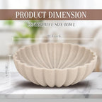 L'ARL GMVOI Large Decorative Bowl - Modern Handicraft Bowls for Home Decor - Fruit Bowl for Kitchen Counter - Key Bowl for Entryway Table - Ruffle Centerpiece Bowl Decor,Artificial Stone Beige - Image 2