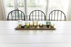 Creative Co-Op 9‑Piece Round Glass Votive Holders on Solid Paulownia Wood Tray, Green - Image 3