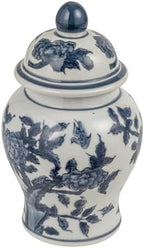 Creative Co-Op Decorative Ceramic Ginger Jar with Domed Lid, Blue & White by Unknown