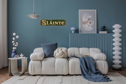 Vintage Irish Slainte Cheers Metal Sign 4x16 In Retro Beer Wall Decor For Man Cave Bar And Home Metal Outdoor Decor - Image 4