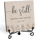 Home Decor, Farmhouse Be Still And Know That I Am God Shelf Decor For Living Room, Christian Gifts For Women Men, Entryway Tv Stand Fireplace Mantle Coffee Table Decoration (Still-15) by JUSITAKEET