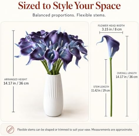 Mandy's 20pcs Purple Calla Lily Artificial Flowers - Image 3