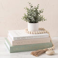 Emibele 3 Pack Fake Linen Book Storage Boxes Modern Home Shelf Table Decor by Emibele