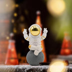 Astronaut Statue Decor, Resin Spaceman Figurine Decorations, Cute Mini Space Figure Ornament, Abstract Aesthetic Decorative Sculpture for Home Office Desk Shelf Tabletop - 2.9 Inch - Image 2