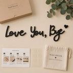 Love You Bye Sign Above Door: Wooden Wall Decor Living Room, Farmhouse Entryway Sign, Boho Home Decor, Valentine's Day Gift for Family (Black) - Image 3