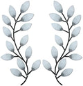 Zhengmy 2 Pcs Metal Leaf Wall Art Vine Branch Decor,Retro White by Zhengmy