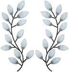 Zhengmy 2 Pcs Metal Leaf Wall Art Vine Branch Decor,Retro White by Zhengmy