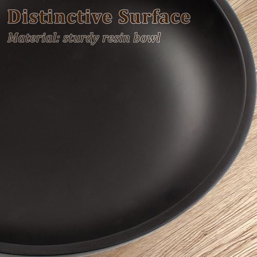 LIN CHUAN Modern Resin Pedestal Bowl, Large Fruit Bowl for Kitchen Counter, Catch All bowl for Entryway Table, Dark Brown - Image 7
