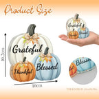 Fall Decor Thanksgiving Tabletop Pumpkin Sign, Grateful Thankful Blessed - Image 6