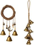 Witch Bells for Door Knob for Protection, 2 Pack Handmade Witch Bells with Brass Bells and Spell Jars, Vintage Boho Witchy Decor Witchcraft Supplies Wiccan Gifts for Halloween Home Wall Door by FACULX