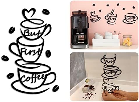 4eN But First Coffee Wall Sign – Modern MDF Wooden Wall Decor for Kitchen & Coffee Bar – Stylish Cafe & Coffee Corner Decoration-11 Pieces by 4eNHighQualityProducts