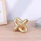 Gold Knot Decor – Modern Geometric Sculpture for Coffee Table, Bookshelf, TV Stand, Entryway, Living Room Centerpiece, Minimalist Knot Design, Decorative Accent for Home Decor, Elegant Gold Sculpture - Image 5