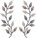 Zhengmy 2 Pcs Metal Leaf Wall Art Vine Branch Decor,Vintage Brown by Zhengmy