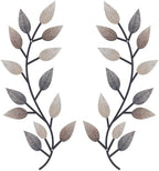 Zhengmy 2 Pcs Metal Leaf Wall Art Vine Branch Decor,Vintage Brown by Zhengmy