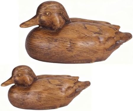 Soaoo 2 Packs Duck Home Decor Statues Rustic Vintage Resin Animal Figurines Countryside Farmhouse Decor for Desktop Living Room Nursery Shelf Indoor Decorative Accents by Soaoo