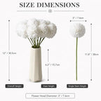 Mandy's 12pcs Artificial Pure White Ball Chrysanthemum Flowers - Image 3
