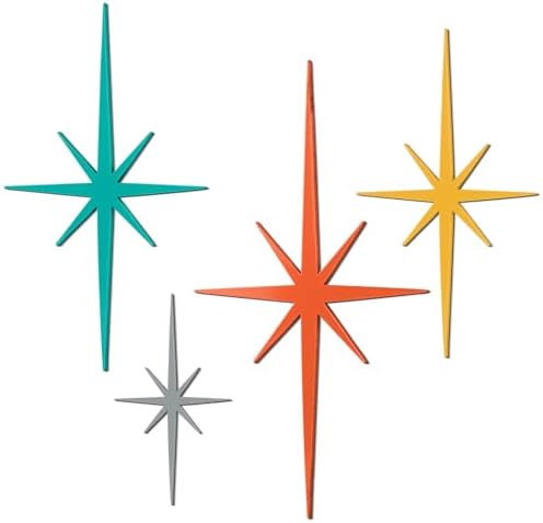Blulu 4 Pcs Starburst Shaped Wall Decor Mid Century Modern Art,Retro by Blulu