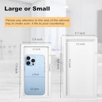 Silicone Bathroom Vanity Tray Dish Soap Holder Sink Organizer, White - Image 5