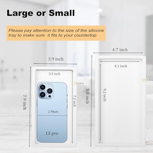 Silicone Bathroom Vanity Tray Dish Soap Holder Sink Organizer, White - Image 5