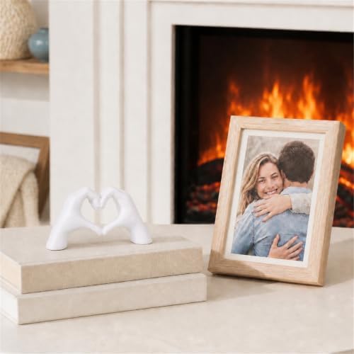 White Heart Hand Statues and Sculptures, White Room Decor Aesthetics for Living Room Coffee Table tv Cabinet Bookshelf Office Entry Desktop Bookshelf Decor. - Image 2
