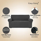 Easy-Going Stretch Oversized Sofa Couch Slipcover Washable Dark Gray | 1-Piece - Image 3
