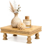 EOSAHR Beaded Bamboo Wood Riser: Pedestal Stand for Counter, Original Wood by EOSAHR