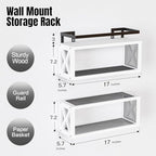 RICHER HOUSE Floating Shelves Bathroom, Wall Mounted Shelf Over Toilet - Image 3