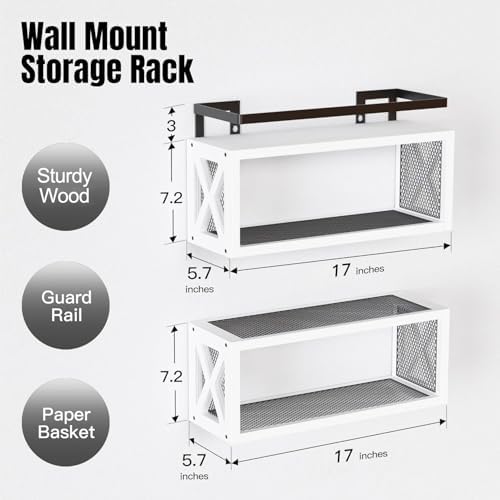 RICHER HOUSE Floating Shelves Bathroom, Wall Mounted Shelf Over Toilet - Image 3