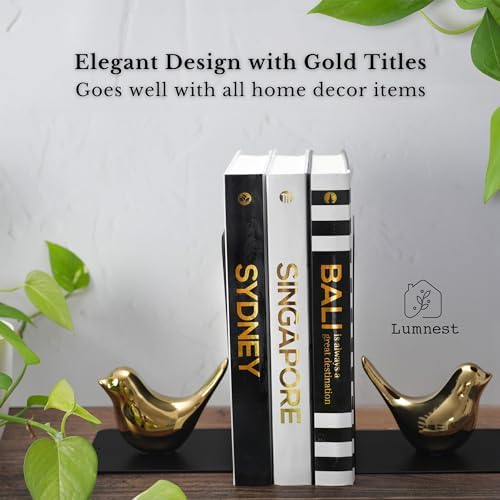 Decorative Books for Home Decor - Black and Gold Foiled Decor Books for Coffee Table - Decorative Hardcover Display Faux Books for Bookshelf – Fashion Designer Books Decor Set of 3 - Image 7