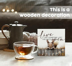 Squirrel Sign - Squirrel Gifts For Women, Live Like Someone Left The Gate Open Wooden Box Signs, Farmhouse Wood Decoration Home Decor For Desk Table Shelf 5x5 Inch - Image 2