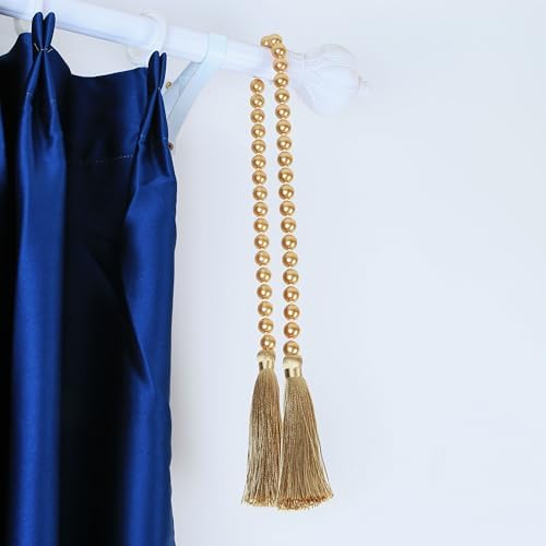 1 Pack 34 Inch Pearl Glass Bead Garland with Tassels - Image 5
