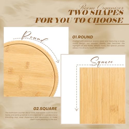 EOSAHR Beaded Bamboo Wood Riser: Pedestal Stand for Counter, Original Wood - Image 5