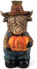 Thanksgiving Highland Cow Statue Pumpkin Decorations Fall Table Home Decor by Smadeer