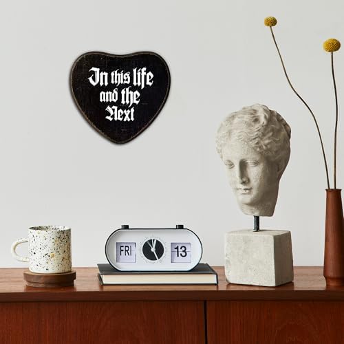 Gothic Wall Decor - In This Life And The Next Black Heart Wooden Hanging Sign -Halloween Wall Art Decor For Home Living Room Bathroom, Birthday Housewarming Graduation Gift For Women Men-A01 - Image 3