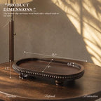 Acacia Wood Oval Decorative Tray for Rustic Living Room Decor, Dark Brown - Image 2