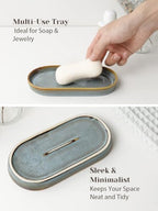 INGOFIN Ceramic Bathroom Accessories Set, Soap Dispenser &Toothbrush Holder - Image 4