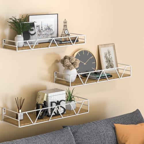 Floating Shelves Set of 3, Wood Wall Shelf, Farmhouse Shelf for Bedroom - Image 2