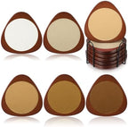 Newtay 6 Pcs Mid Century Modern Coasters Wood Absorbent Coaster, Brown by Newtay