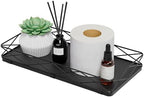 Lixple Toilet Paper Basket, 13" Bathroom Toilet Tank Tray Black by Lixple