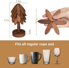Yuoyar Wooden Tree-Shaped Coasters Set for Coffee Table, Kitchen - Image 6