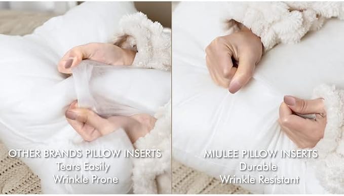 MIULEE Pillow Insert 18x18 Inch Decorative Square Throw Pillow Inserts | - Image 6