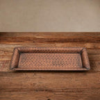 Monarch Abode Decorative Tray – 12-Inch Hand Hammered Antique Copper Metal Bathroom Tray Countertop Vanity Trays Organizer, Perfume Plate for Dresser, Kitchen Countertop Small Fruit Platter, Pack of 2 - Image 2