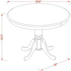 East West Furniture ANVA3-OAK-C 3 Piece Kitchen Table Set - Image 8