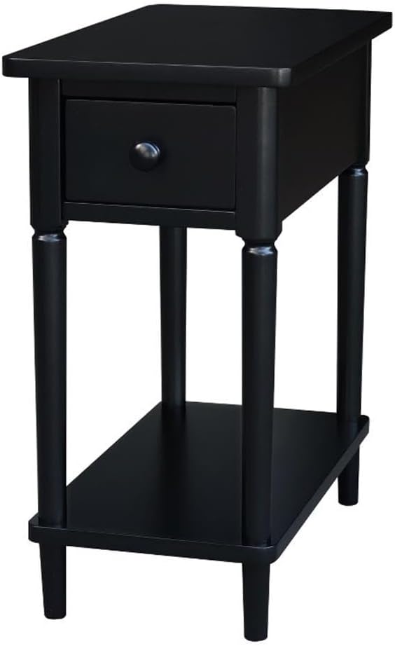 IC INTERNATIONAL CONCEPTS Solid Wood Narrow Side Table in Black by InternationalConcepts