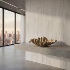 12" Decorative Bowl decor, Modern Home Decoration Scallop Bowl,Fashion Key Bowl for Entrance Table, Decorative Fruit Bowl for Kitchen Counter, Ruffle Decor, Artificial Stone Beige - Image 4