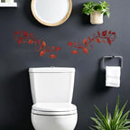 DUOOLN 2Pcs Metal Vine Branch Wall Decor, Flower Leave Art -Vintage Red - Image 6
